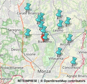 Mappa Via Giacomo Matteotti, 20853 Biassono MB, Italia (3.63077)