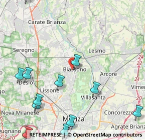 Mappa Via Giacomo Matteotti, 20853 Biassono MB, Italia (6.02692)