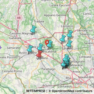 Mappa Via Emanuele Filiberto, 20027 Rescaldina MI, Italia (7.60267)