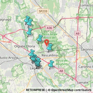 Mappa Via Emanuele Filiberto, 20027 Rescaldina MI, Italia (3.855)