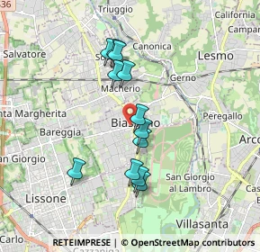 Mappa Piazza Italia, 20853 Biassono MB, Italia (1.51333)