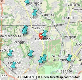 Mappa Piazza Italia, 20853 Biassono MB, Italia (2.37667)