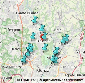 Mappa Piazza Italia, 20853 Biassono MB, Italia (3.43563)