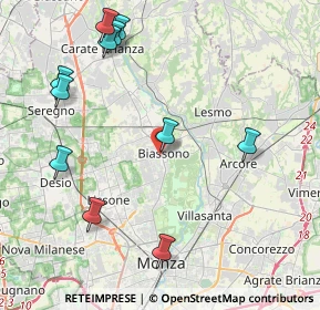 Mappa Piazza Italia, 20853 Biassono MB, Italia (4.87091)