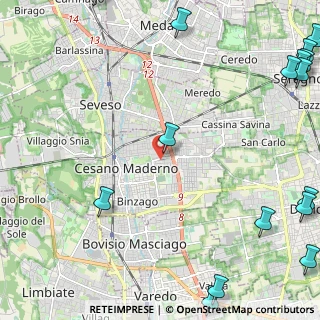 Mappa Via Giuseppe Garibaldi, 20031 Cesano Maderno MB, Italia (3.81375)
