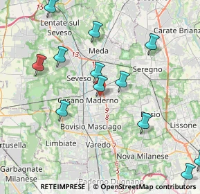 Mappa Via Giuseppe Garibaldi, 20031 Cesano Maderno MB, Italia (4.97538)