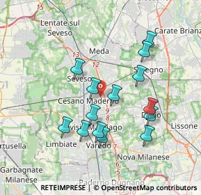 Mappa Via Giuseppe Garibaldi, 20031 Cesano Maderno MB, Italia (3.38857)