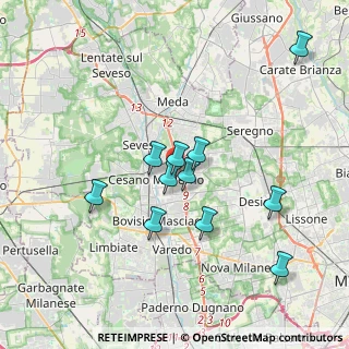 Mappa Via Giuseppe Garibaldi, 20031 Cesano Maderno MB, Italia (3.32364)