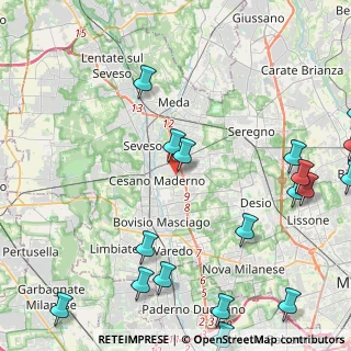 Mappa Via Giuseppe Garibaldi, 20031 Cesano Maderno MB, Italia (6.18778)