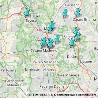 Mappa Via Giuseppe Garibaldi, 20031 Cesano Maderno MB, Italia (3.33615)