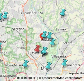 Mappa Via Felice Cavallotti, 20845 Biassono MB, Italia (5.06563)