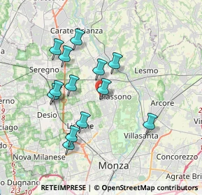 Mappa Via Felice Cavallotti, 20845 Biassono MB, Italia (3.35462)