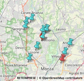 Mappa Via Felice Cavallotti, 20845 Biassono MB, Italia (3.20667)