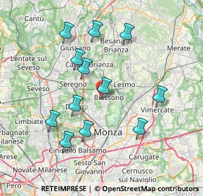 Mappa Via Felice Cavallotti, 20845 Biassono MB, Italia (7.23833)