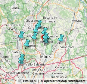 Mappa Via Felice Cavallotti, 20845 Biassono MB, Italia (5.11833)