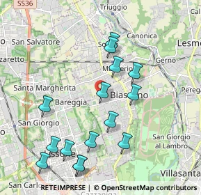 Mappa Via Felice Cavallotti, 20845 Biassono MB, Italia (2.07733)