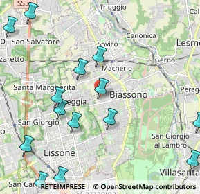 Mappa Via Felice Cavallotti, 20845 Biassono MB, Italia (2.71857)