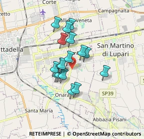 Mappa Via F. Filzi, 35019 Tombolo PD, Italia (1.22412)