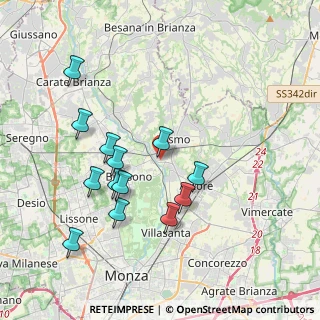 Mappa Via A. Tinelli, 20855 Lesmo MB, Italia (3.75385)