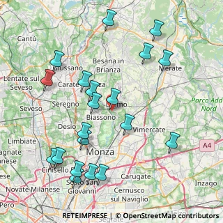 Mappa Via A. Tinelli, 20855 Lesmo MB, Italia (9.089)
