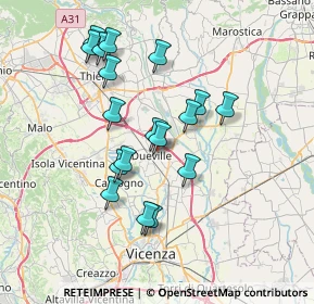 Mappa Via Gioacchino Rossini, 36031 Dueville VI, Italia (6.56111)