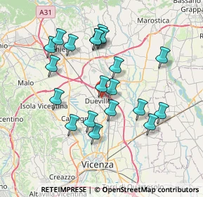 Mappa Via Gioacchino Rossini, 36031 Dueville VI, Italia (6.9405)