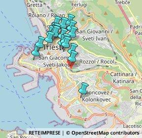 Mappa Via del Destriero, 34137 Trieste TS, Italia (1.612)