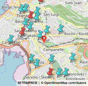 Mappa Via del Destriero, 34137 Trieste TS, Italia (1.1825)