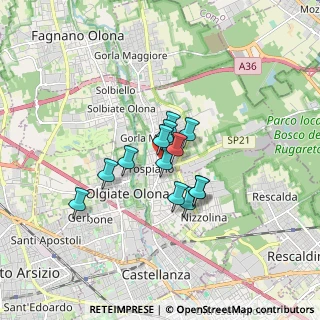 Mappa Via Madonna dell'Albero, 21055 Gorla Minore VA, Italia (1.09154)