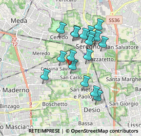 Mappa Via Ugo Betti, 20831 Seregno MB, Italia (1.48389)