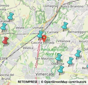 Mappa Via Pietro Mascagni, 20865 Usmate Velate MB, Italia (3.1075)