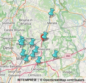 Mappa Via Pietro Mascagni, 20865 Usmate Velate MB, Italia (7.40091)