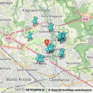 Mappa Via Goito, 21057 Olgiate Olona VA, Italia (1.38733)