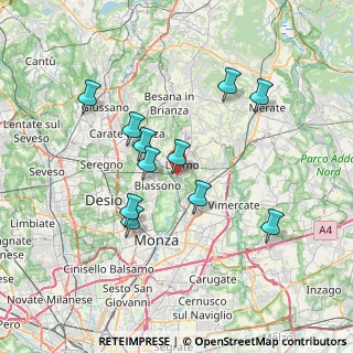Mappa Via Caduti per la Patria, 20855 Lesmo MB, Italia (6.55364)