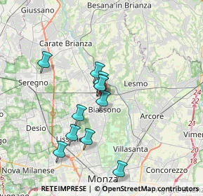 Mappa Via Vincenzo Bellini, 20050 Macherio MB, Italia (2.97091)