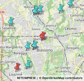 Mappa Via Vincenzo Bellini, 20050 Macherio MB, Italia (2.36583)
