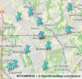 Mappa Via Vincenzo Bellini, 20050 Macherio MB, Italia (2.45818)