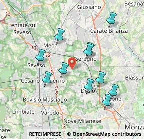 Mappa Via Don Enrico Tazzoli, 20031 Cesano Maderno MB, Italia (3.54273)