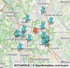Mappa Via Don Enrico Tazzoli, 20031 Cesano Maderno MB, Italia (3.34857)