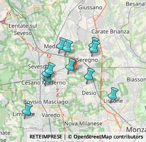 Mappa Via San Bernardo, 20031 Cesano Maderno MB, Italia (3.07909)