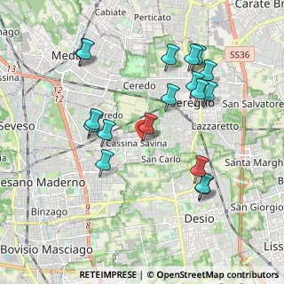 Mappa Via Don Enrico Tazzoli, 20031 Cesano Maderno MB, Italia (1.99167)