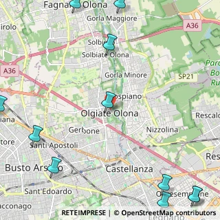 Mappa Via Luigi Tovo, 21057 Olgiate Olona VA, Italia (3.60727)