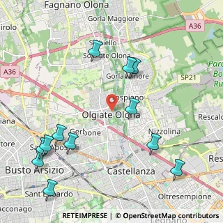Mappa Via Luigi Tovo, 21057 Olgiate Olona VA, Italia (2.565)