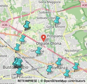 Mappa Via Alfieri Vittorio, 21057 Olgiate Olona VA, Italia (2.86842)
