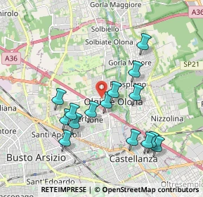 Mappa Via Alfieri Vittorio, 21057 Olgiate Olona VA, Italia (1.808)