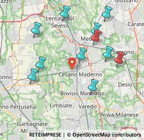 Mappa Salita Biulè, 20031 Cesano Maderno MB, Italia (4.13818)