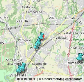 Mappa Via Thomas Alva Edison, 20862 Arcore MB, Italia (2.785)