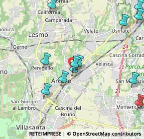 Mappa Via Thomas Alva Edison, 20862 Arcore MB, Italia (2.37667)