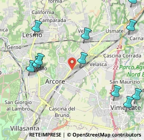 Mappa Via Enrico Fermi, 20862 Arcore MB, Italia (2.79385)