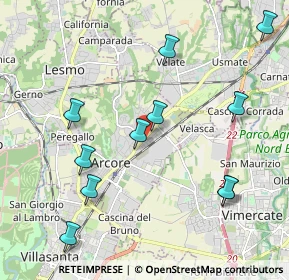 Mappa Via Enrico Fermi, 20862 Arcore MB, Italia (2.25364)
